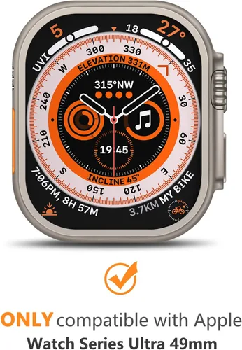 Vista 2 de Funda rígida translúcida con correa para Apple Watch Ultra de 1.929 in, protector transparente con correa de silicona para iWatch Ultra de 1.929 in