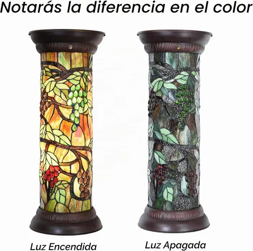 Vista 3 de Bieye L10769 Grape Vine Tiffany Style Lámpara de pie con pedestal de vitrales para decoración, 28 pulgadas de alto