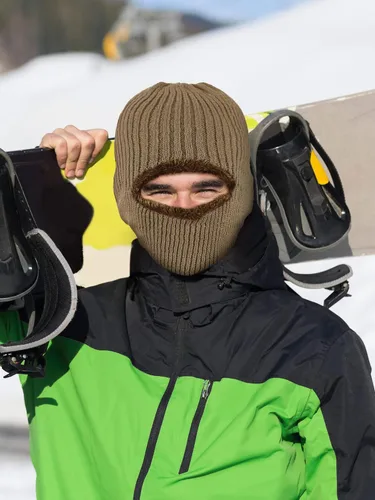 Vista 25 de Pasamontañas de punto calentador resistente al viento sombrero que cubre la cara para hombres mujeres forro polar deportes al aire libre
