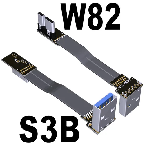 Vista 12 de ADT-Link USB 3.0 tipo A macho a Micro-B macho, cinta plana EMI blindaje FPC USB 3.0 Micro B conector de ángulo de 90 grados hacia abajo