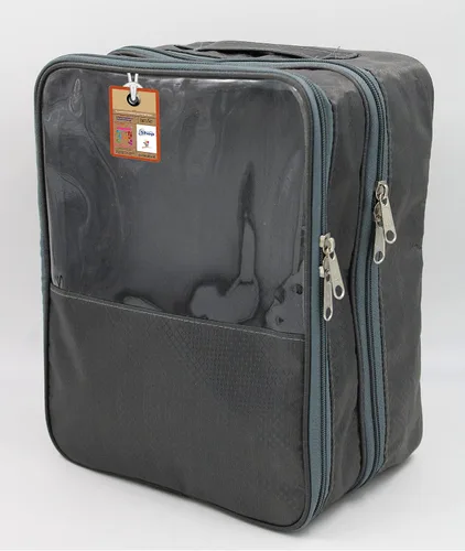Vista 8 de atorakushon Bolsa organizadora de viaje para zapatos, impermeable, portátil, bolsa de almacenamiento para zapatos con capacidad para 3 pares