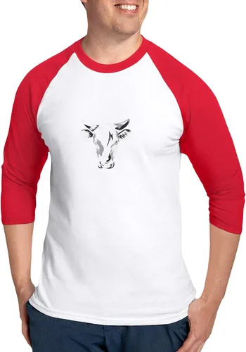 Vista 5 de CafePress Not Your Mom Cow Mil Veganis - Camiseta de béisbol de algodón para hombre, manga raglán 3/4