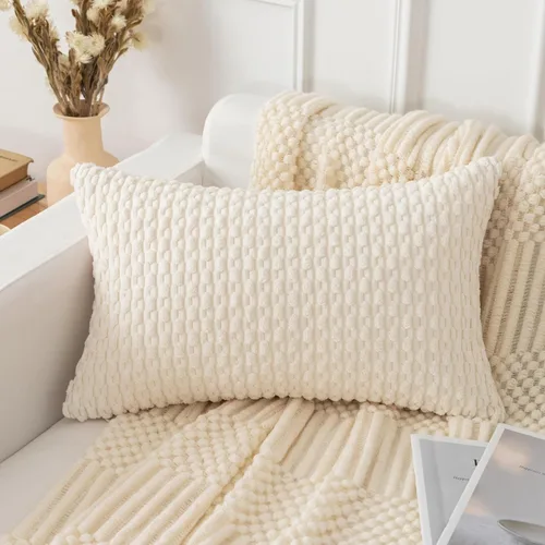 Vista 23 de UGS UGASA - Funda de almohada decorativa de pana suave de 18 x 18 pulgadas, funda de almohada cuadrada a rayas estilo bohemio para sofá, sala