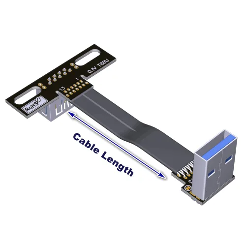 Vista 6 de ADT-Link - Cable de extensión USB 3.0 tipo A macho a USB A hembra, 90 FPV, delgado, plano, suave, flexible, FPC (2.0 in, S2A-S5T)
