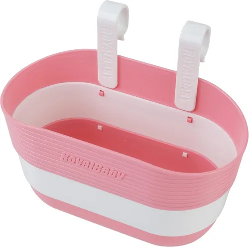 Vista 7 de RoyalBaby Kids Bike Foldable Basket, Grey & Pink, S & M