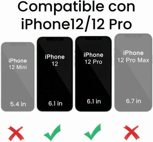 Vista 2 de DEERLAMN Funda para iPhone 12/12 Pro con cubierta deslizante para cámara + protector de pantalla (2 unidades), soporte de anillo giratorio de grado