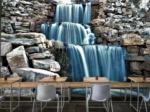 Vista 11 de FLFK Murales de pared autoadhesivos de cascada de bambú 3D de 78.7 x 59 pulgadas, papel tapiz para despegar y pegar, pintura para decoración