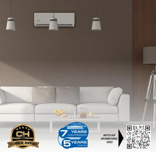 Vista 2 de Cooper & Hunter 36,000 BTU Quad 4 zonas montaje en pared sin conductos Mini Split AC y bomba de calor - Kits inteligentes y kits de instalación