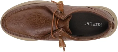 Vista 4 de Roper Zapatos casuales Chillin Low de cuero marrón con cordones para hombre Marrón 10 D, Marrón, 10