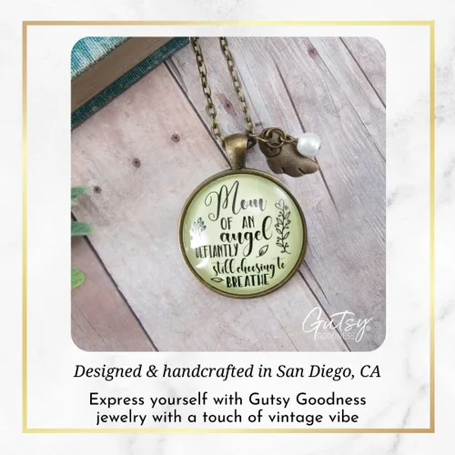 Vista 34 de Gutsy Goodness Miscarriage Necklace Comforting Sentimental Handmade Jewelry For Mom - Pendant, Message Card, Keepsake Gift Box