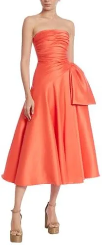 Vista 2 de Badgley Mischka El vestido sin tirantes fruncido perfecto