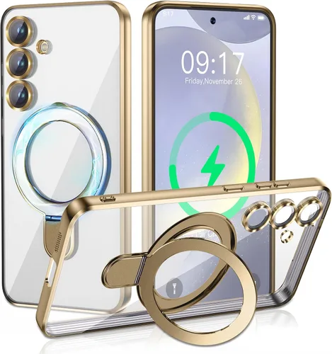Vista 38 de Funda magnética para iPhone 14 Pro con soporte invisible [compatible con MagSafe] [protector completo de lente de cámara]