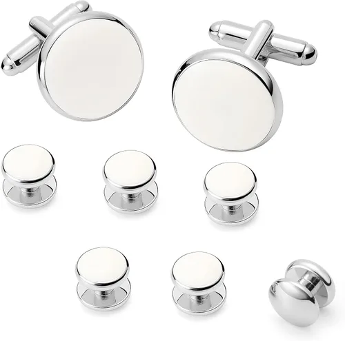 Vista 18 de Zealmer gemelos de acero inoxidable 316L para hombres, negocios, bodas, 1 par