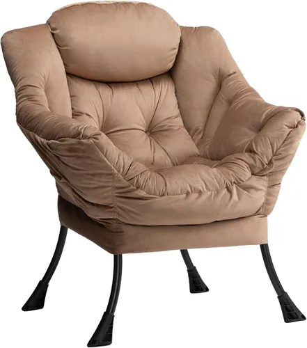Vista 13 de HollyHOME Silla perezosa con otomana plegable, sillón cómodo y reposapiés plegable, sofá de ocio silla de lectura y reposapiés para sala de estar
