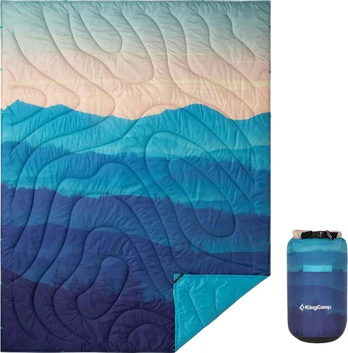 Vista 26 de KingCamp Manta de camping ultraligera, manta plegable portátil, 79 x 57 color fantasía (Canoe)