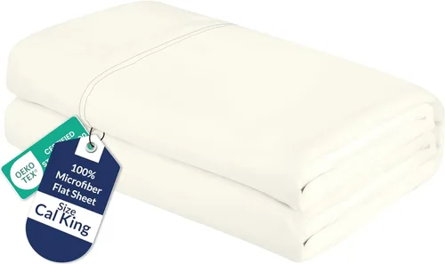 Vista 66 de Royale Linens Sábana Plana Individual – Sábanas Planas de Microfibra Cepillada Ultra Suave 1800 Solamente – Sin Arrugas y Resistentes a las Manchas