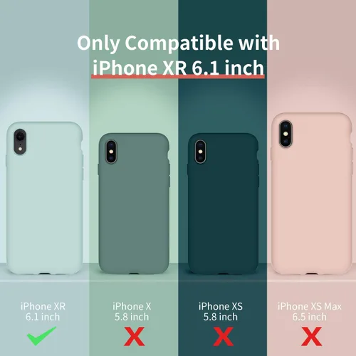 Vista 6 de Cordking - Carcasas para iPhone XR, de silicona muy delgada, a prueba de golpes, con forro de microfibra suave a prueba de rayones, de 6.1 pulgadas