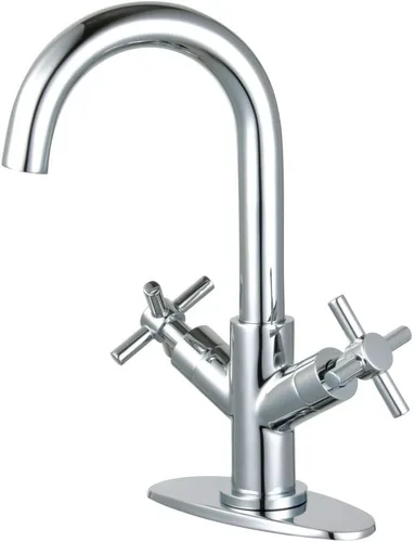 Vista 4 de Fauceture LS8453JX Concord - Grifo de baño de dos manijas con cierre de presión, latón cepillado