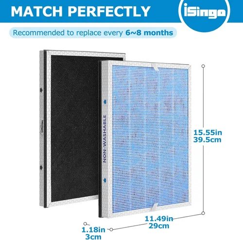 Vista 3 de Filtro de reemplazo MSA3, Compatible con el purificador de aire Membrane Solutions MSA3/MSA3S, 【Actualizado】Filtro 3 en 1, 2 paquetes - Versión