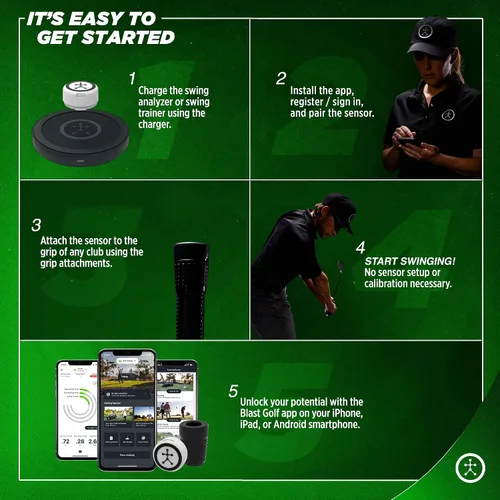 Vista 4 de Blast analizador de golpes de golf, diseñado por profesionales de golf