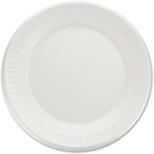 Vista 4 de Dart 9PWQR - Plato de vajilla clásico de espuma laminada de 9 pulgadas de diámetro, color blanco (paquete de 125)