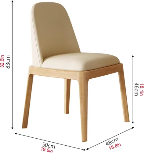 Vista 2 de Juego de 2/4 sillas de comedor, sillas de comedor de madera, silla tapizada para sala de estar, silla de vestíbulo sin brazos con respaldo curvo
