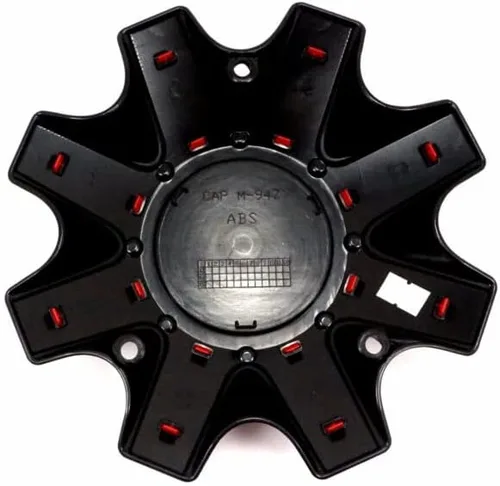 Vista 3 de Moto Metal M-947SB Tapa central negra y roja M-947 con 8 pernos