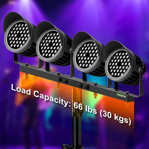 Vista 5 de Barra de Extensión de Iluminación para DJ Soporte de Barra Transversal para Soporte de Trípode de Altavoz, Juego de 2