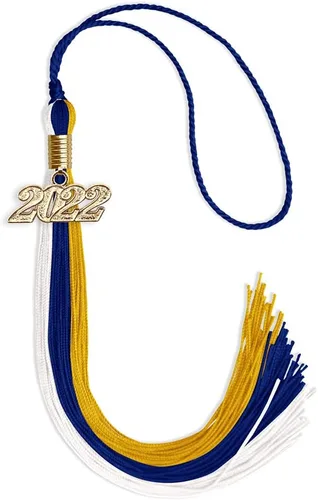 Vista 146 de Endea - Borla de graduación de triple color con gota de fecha dorada (negro/dorado/granate, 2020)