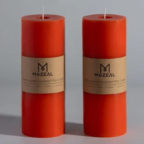 Vista 22 de MOZEAL Juego de 3 velas sin perfume vertidas a mano de 3 x 6 pulgadas, velas tipo pilar sin goteo, combustión de larga duración, aproximadamente 120