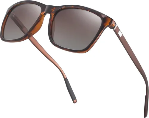 Vista 10 de Gafas de sol polarizadas de aluminio cuadrado del templo de la primavera de las gafas de sol polarizadas del marco Lente negra/marco negro plateado