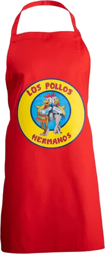 Vista 3 de Los Pollos Bad Chicken Man Restaurante Delantal y Visera Disfraz de Halloween Cosplay Rojo