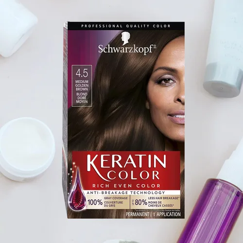 Vista 3 de Schwarzkopf Keratin Color - Crema permanente para el cabello, 4.5 castaño dorado medio