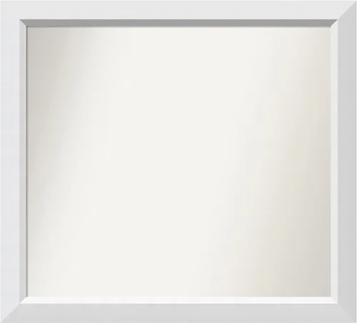Vista 277 de Amanti Art Espejo de baño blanco para sobre el fregadero, 24 x 26 pulgadas, espejo rectangular blanco y blanco, marco de madera contemporáneo