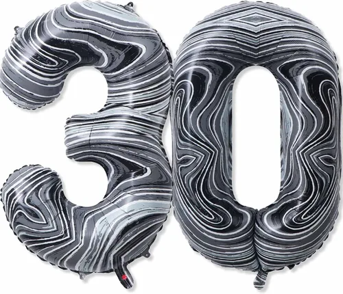 Vista 21 de Globos gigantes de papel de aluminio de mármol negro de 40 pulgadas, globos gigantes de helio número 10 para niños y niñas, decoraciones