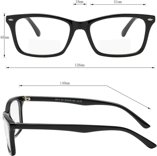 Vista 4 de Yogo Vision Gafas de lectura bifocales, paquete de 2 unidades, lectores bifocales de calidad cómoda para hombres y mujeres