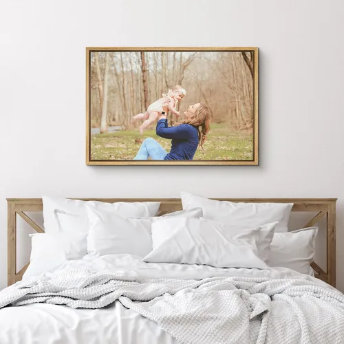 Vista 4 de SIGNFORD Lienzo enmarcado personalizado, arte de pared personalizado con tus fotos de familia impresas digitalmente de 16 x 24 pulgadas, marco Marco