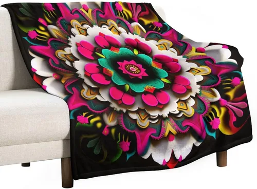 Vista 14 de Manta decorativa de flores beige, blanco crema, blanco, azul, gris, flores anchas, manta suave de 30 x 40 pulgadas, manta de franela para sofá