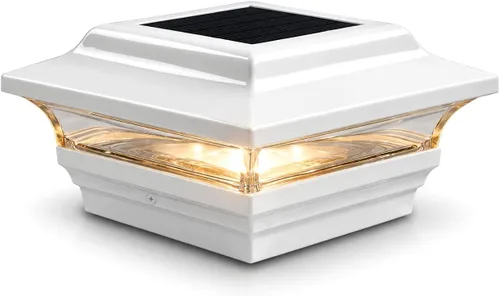 Vista 13 de Classy Caps Tapa de poste solar imperial de 5 x 5 pulgadas, se adapta a postes de cubierta y valla de 5 x 5 pulgadas, aluminio fundido blanco, modos