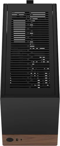 Vista 25 de Fractal Design Terra Graphite - Panel frontal de madera de nogal - Factor de forma pequeño - Carcasa para juegos Mini ITX - Cable elevador PCIe 4.0