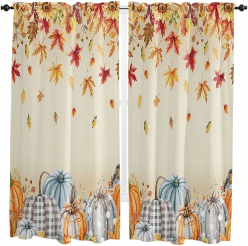 Vista 38 de Cenefas de Navidad de invierno para ventanas, cortinas de cocina con bolsillo para barra, cortinas con aislamiento térmico para ventana de baño