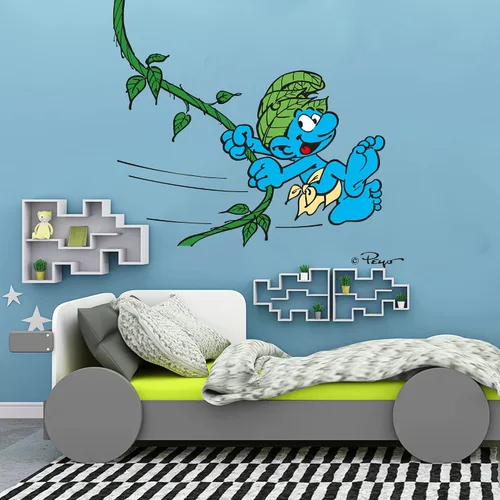 Vista 2 de Decoración de pared de los pitufos I The Smurfs I The Smurfs I I Baby Room I Baby Room I Nursery Decor for Girls & Boys I Varias opciones de tamaños