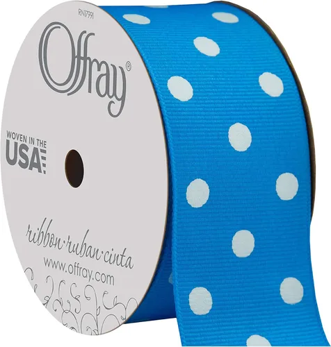 Vista 5 de Offray 945889 Cinta de grogrén de 1.5 pulgadas de ancho, lunares blancos y negros, 3 yardas