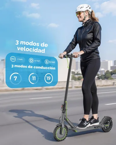 Vista 4 de Electric Scooter- 8.5"/10''Solid Tires, 350W/500W Motor, Up to 19/22MPH& 12/16/21/23Miles Long-Range Scooter with Double Braking System Verde07