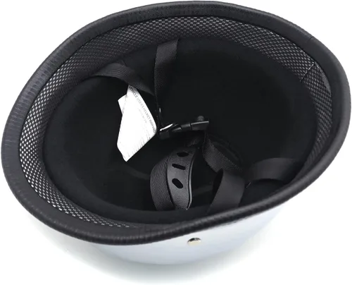 Vista 8 de (Talla L) Casco plateado DOT motocicleta alemán de media cara Biker Street Chopper Cruise [P/N: MT506-003-L-CD] Talla grande