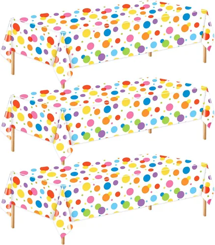 Vista 10 de Oudain 1 mantel de plástico a cuadros verde y azul de 108 x 54 pulgadas, colorido mantel de feliz cumpleaños, rectangular, desechable, impermeable