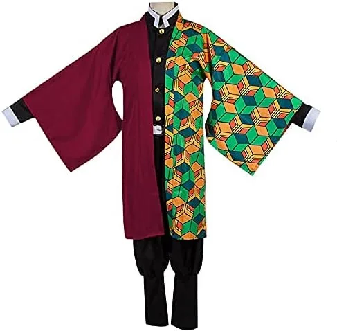 Vista 5 de Capa Tanjirou Tomioka Giyuu Kochou Shinobu Kimono Conjunto Cosplay Halloween Disfraz