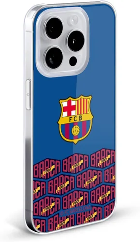 Vista 2 de Head Case Designs Funda rígida con licencia oficial del FC Barcelona con logotipo y patrón de Forca Barca compatible con Apple iPhone 15 Plus