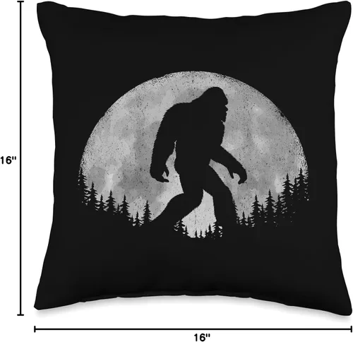 Vista 4 de Bigfoot Moon! Sasquatch Gifts For Kids Men Women. Bigfoot Moon Funny Sasquatch Design - Almohada para hombres, mujeres y niños, 16 x 16 pulgadas