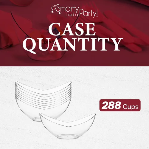 Vista 5 de Smarty Had A Party Mini vasos de postre transparentes de 2 onzas, vasos pequeños desechables de plástico para parfaits, yogur y golosinas de fiesta